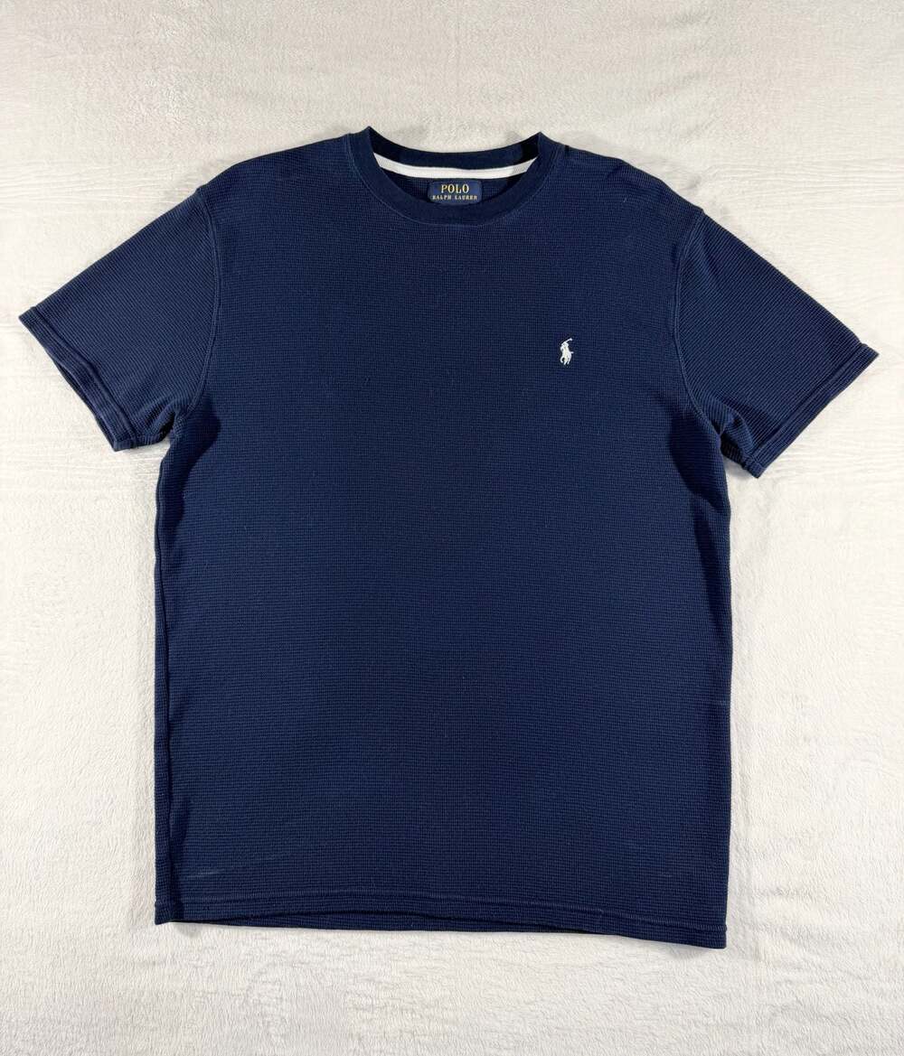 Polo Ralph Lauren Navy Blue Textured Sweater T-Shirt, L